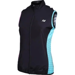 Zone3 Women's Zebra Fly Windproof Gilet | Black/White/Pink/Mint
