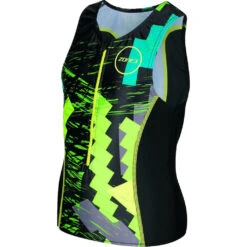 Zone3 Kids Digital Print Tri Top | Black/Yellow/Lime