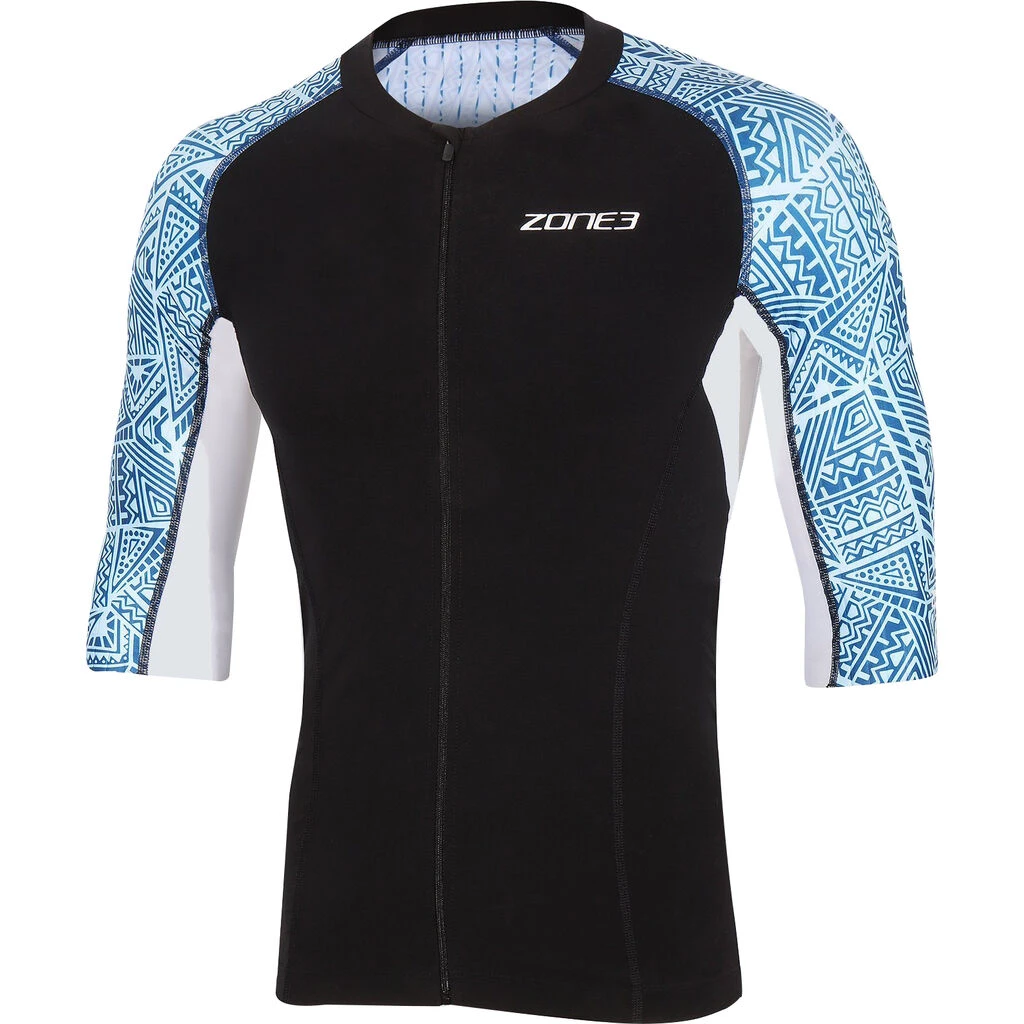 Zone3 Men's Lava Long Distance Short Sleeve Tri Top | Black/White/Red 3 Zone3 Men's Lava Long Distance Short Sleeve Tri Top | Black/White/Red