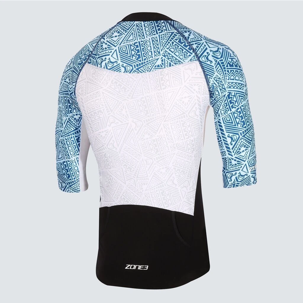 Zone3 Men's Lava Long Distance Short Sleeve Tri Top | Black/White/Red 4 Zone3 Men's Lava Long Distance Short Sleeve Tri Top | Black/White/Red - Image 2