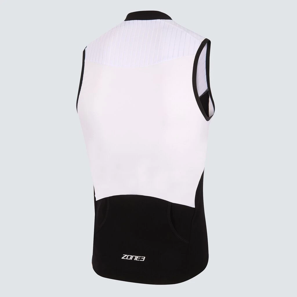 Zone3 Men's Lava Long Distance Tri Sleeveless Top | Black/Red/White 4 Zone3 Men's Lava Long Distance Tri Sleeveless Top | Black/Red/White - Image 2