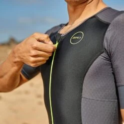 Zone3 Men's Aquaflo Plus Short Sleeve Tri Top | Black/Neon Green -Zone3 Shop 58.1.3