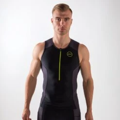 Zone3 Men's Aquaflo Plus Tri Top | Black/Neon Green -Zone3 Shop 60.1.4