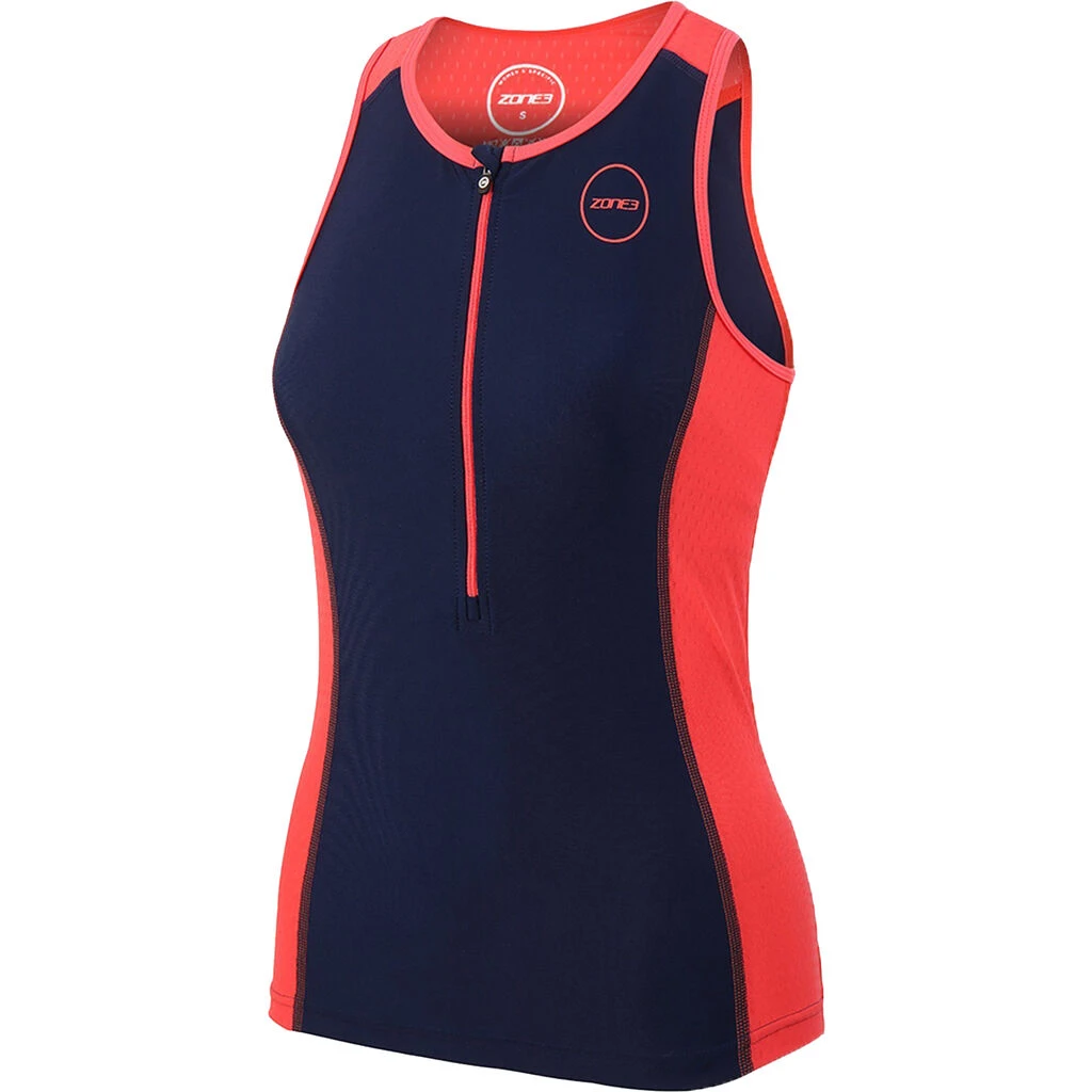 Zone3 Women's Aquaflo Plus Tri Top | Navy/Coral 3 Zone3 Women's Aquaflo Plus Tri Top | Navy/Coral