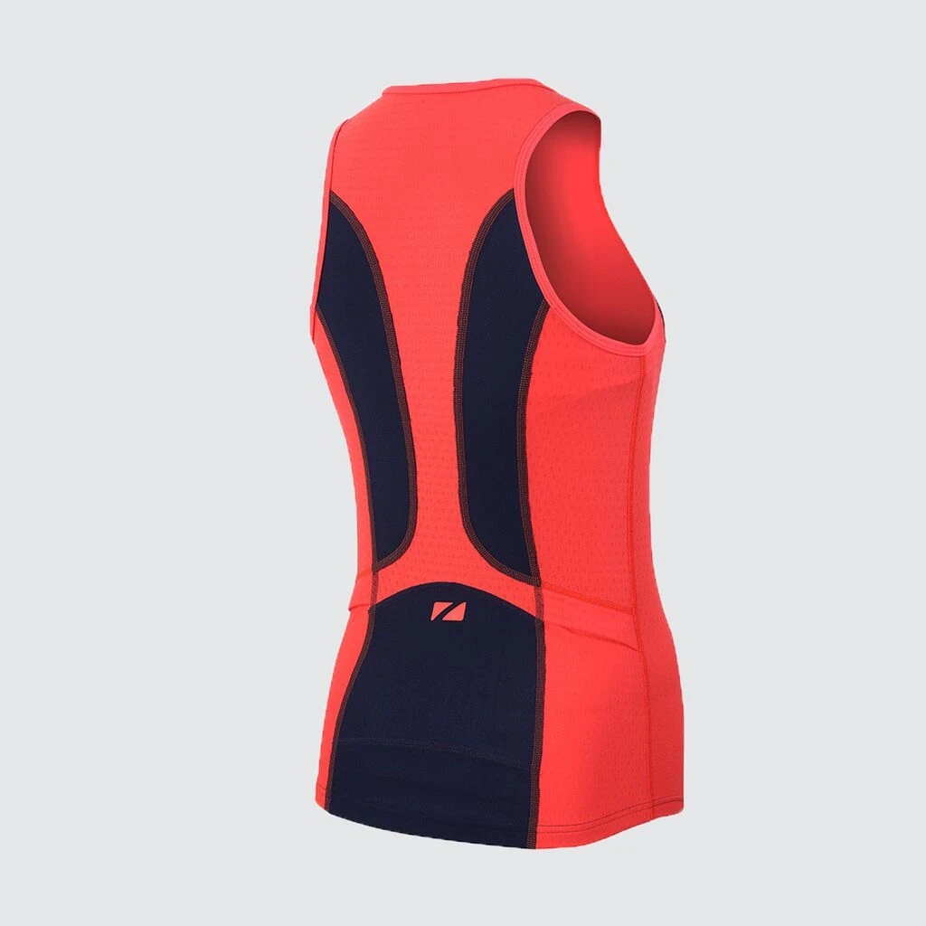 Zone3 Women's Aquaflo Plus Tri Top | Navy/Coral 4 Zone3 Women's Aquaflo Plus Tri Top | Navy/Coral - Image 2