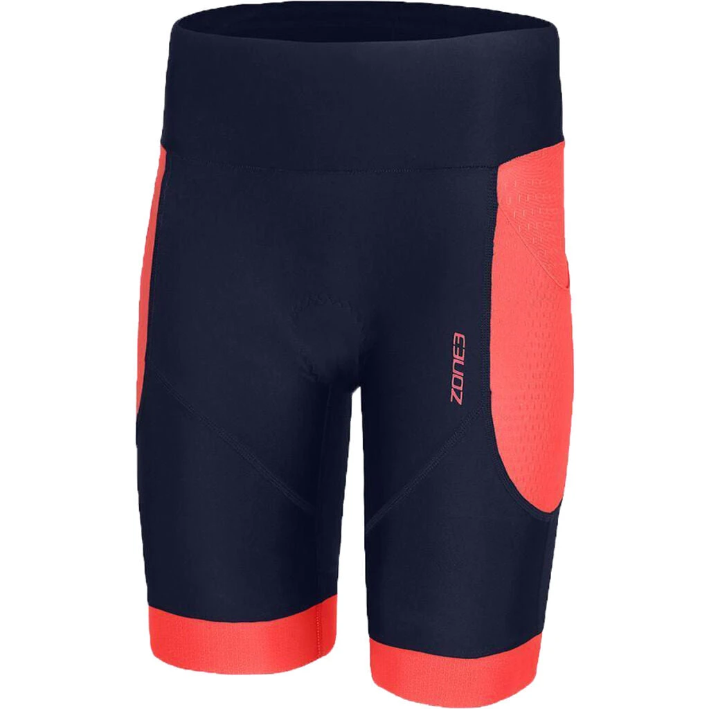 Zone3 Women's Aquaflo Plus Tri Shorts | Navy/Coral 3 Zone3 Women's Aquaflo Plus Tri Shorts | Navy/Coral
