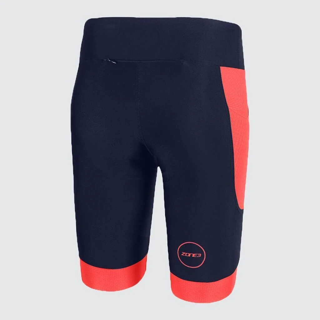 Zone3 Women's Aquaflo Plus Tri Shorts | Navy/Coral 4 Zone3 Women's Aquaflo Plus Tri Shorts | Navy/Coral - Image 2