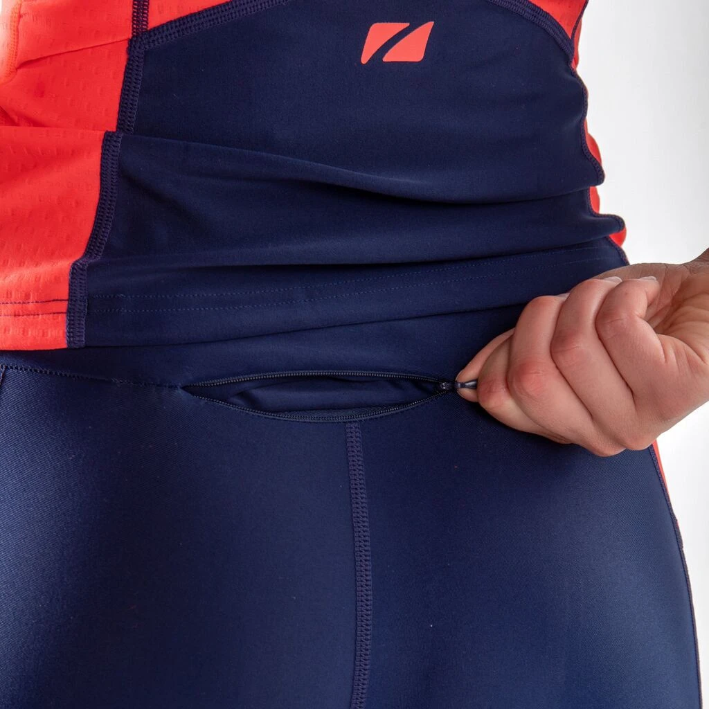 Zone3 Women's Aquaflo Plus Tri Shorts | Navy/Coral 8 Zone3 Women's Aquaflo Plus Tri Shorts | Navy/Coral - Image 6
