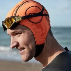 Zone3 Orange Neoprene Swim Cap -Zone3 Shop orange neoprene cap 7