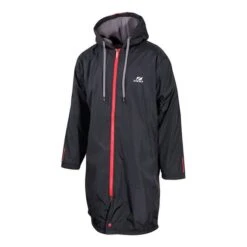 Zone3 Fleece Parka Bathrobe Black Grey Red