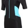 Zone3 Active Short Sleeve Womens Trisuit - Black/Blue -Zone3 Shop zone3 triwear activate womens cutout short sleeve black turquoise front 2