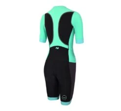 Zone3 Shop -Zone3 Shop zone3 triwear aquaflo womens ss trisuit cutout turquoise back