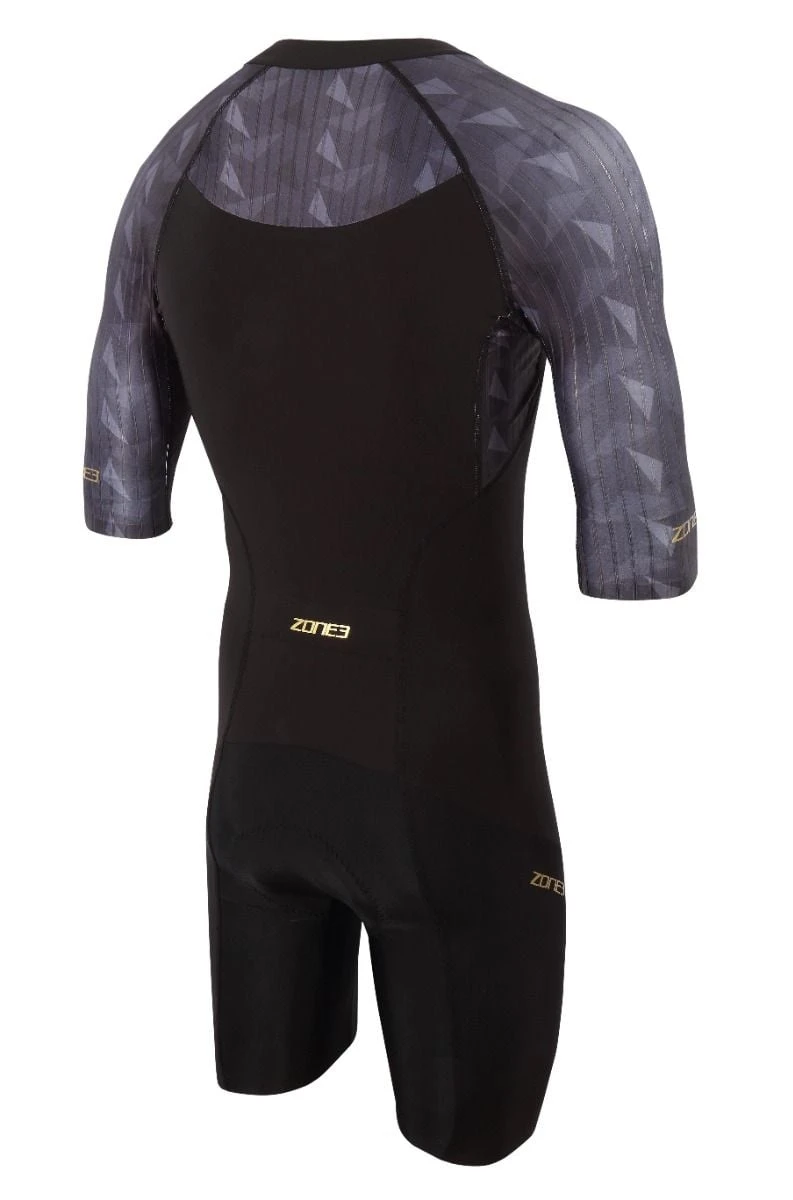 Zone3 Zone 3 Lava Short Sleeve Mens Aero Trisuit - Black/Gold 4 Zone3 Zone 3 Lava Short Sleeve Mens Aero Trisuit - Black/Gold - Image 2
