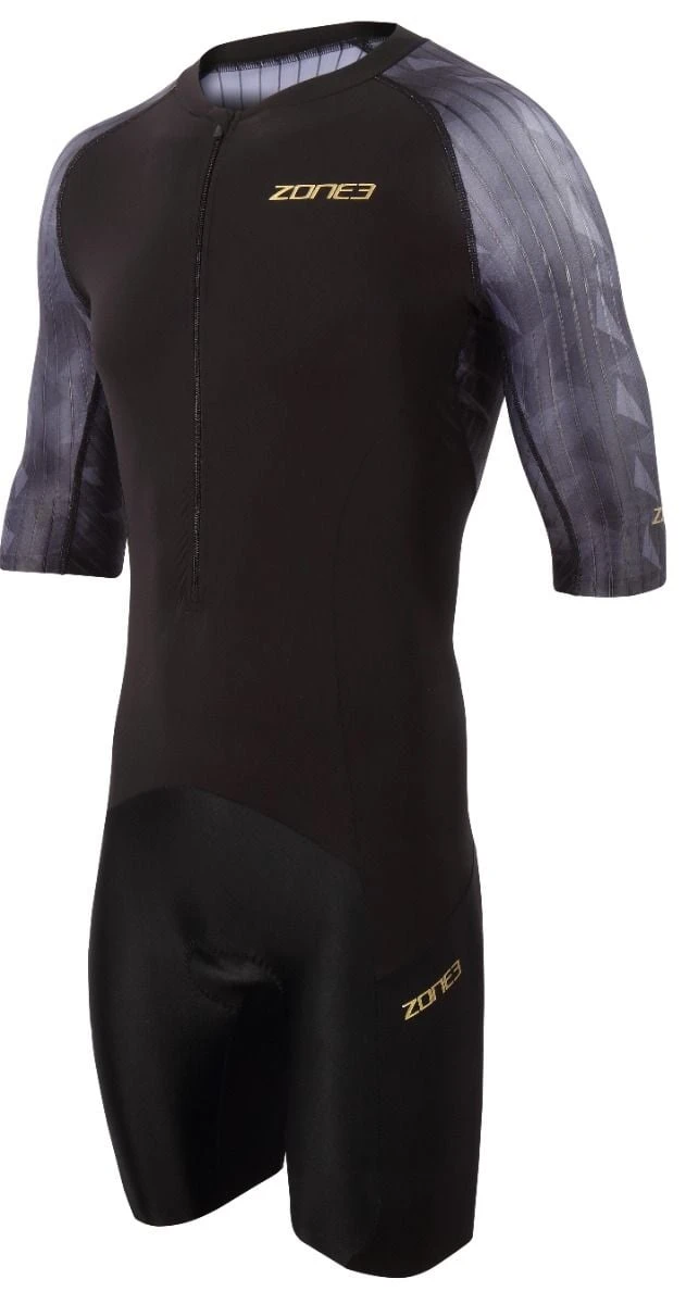 Zone3 Zone 3 Lava Short Sleeve Mens Aero Trisuit - Black/Gold 3 Zone3 Zone 3 Lava Short Sleeve Mens Aero Trisuit - Black/Gold