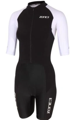 Zone3 Zone 3 Lava Womens Short Sleeve Distance Aero Trisuit - Black/White